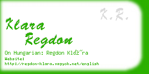 klara regdon business card